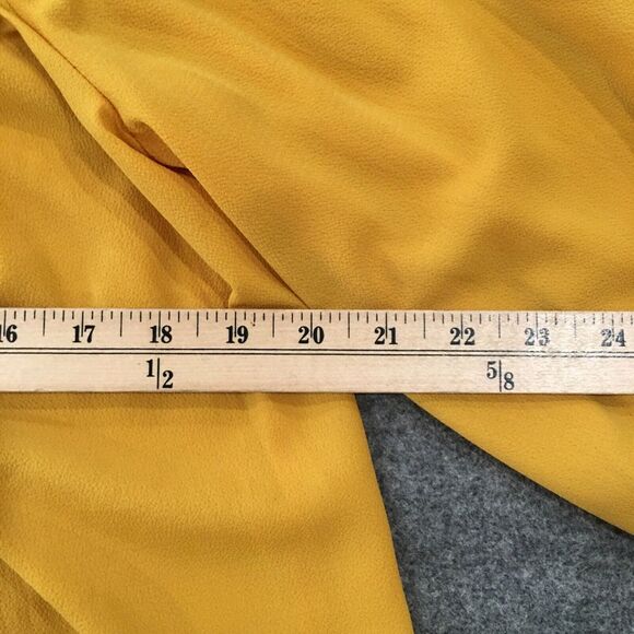 NEW andthewhy Women Sz M Blouse Yellow Mustard Long Sleeve Off The Shoulder Boho - Picture 8 of 12